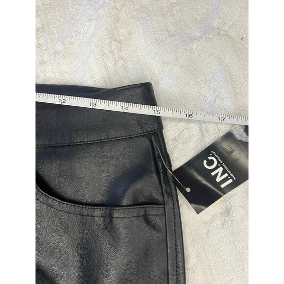 INC Women’s Faux-Leather Straight-Leg Pants Black Mob wife Matrix Vamp Size 8 - Picture 10 of 10